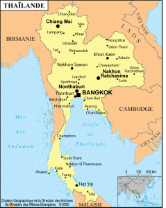 carte des régions de Thaillande